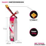 GAONENG GNB 3S 11.4V HV 720MAH 100C XT30 LiPo Battery FPV Drone Long Type LiHV High Voltage